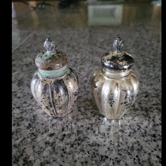 Other - Antique Salt and Pepper Shakers WB Mfg Co Silver Shakers